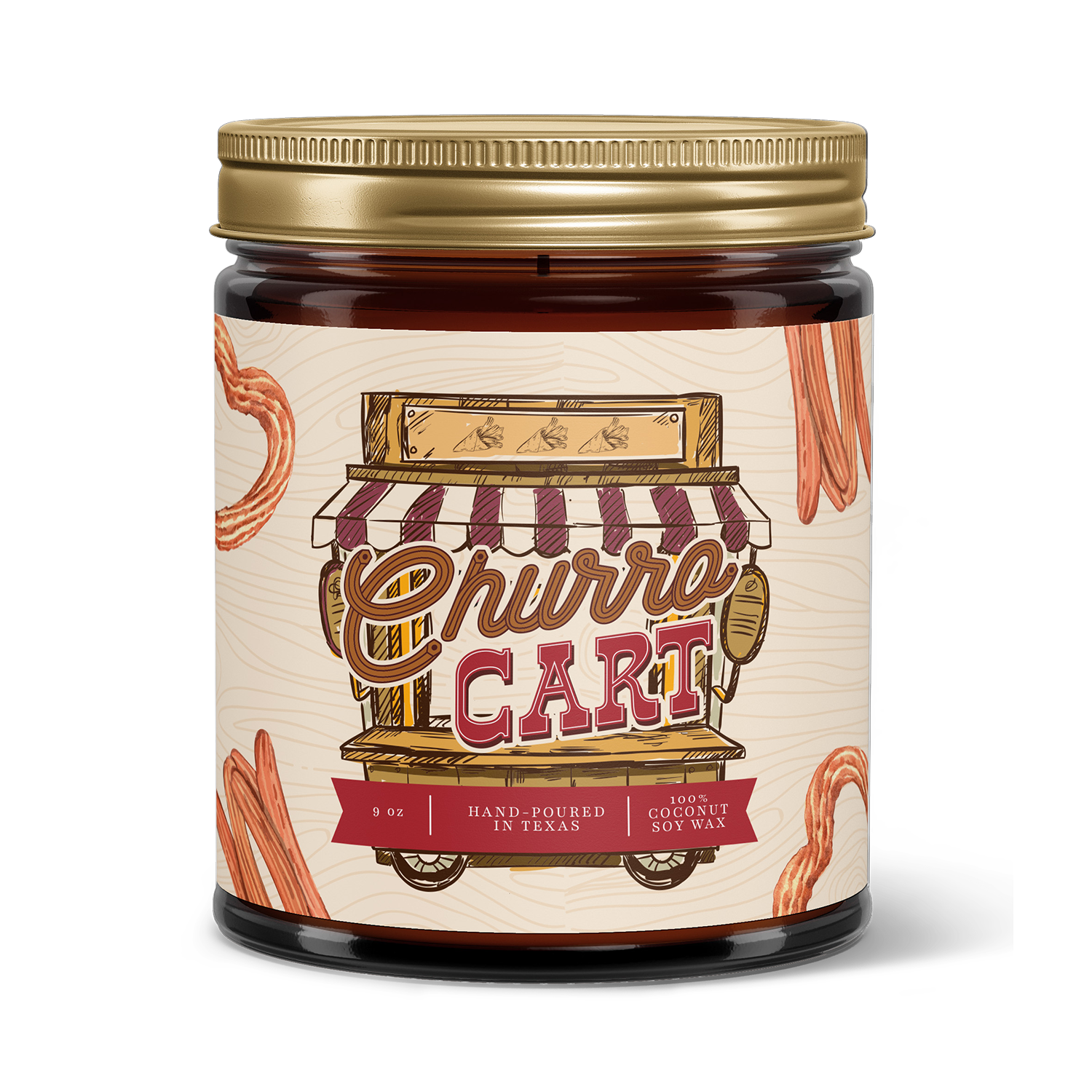 Churro Cart 9 oz Hand Poured Soy Candle